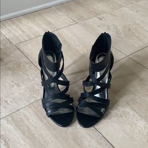 INC strappy open toed stiletto heels